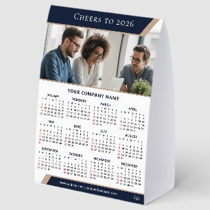 Plaque De Table Calendrier de bureau moderne 2026 Marque de logo
