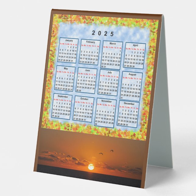 Plaque De Table Calendrier de l'année 2025 (Recto)