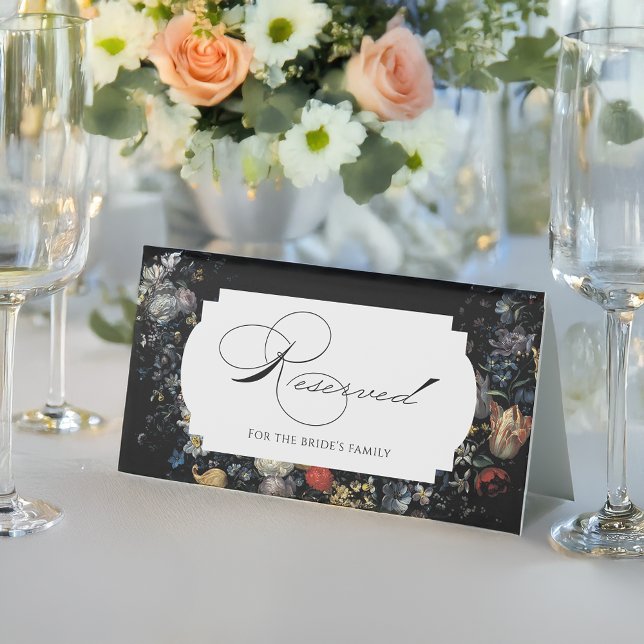 Plaque De Table Calligraphie florale noire (Créateur téléchargé)