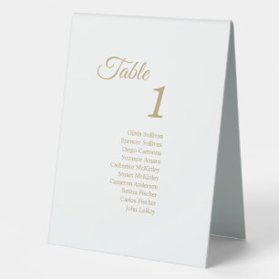 Plaque De Table Calligraphie or simple avec clients