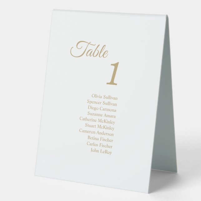 Plaque De Table Calligraphie or simple avec clients (Recto)