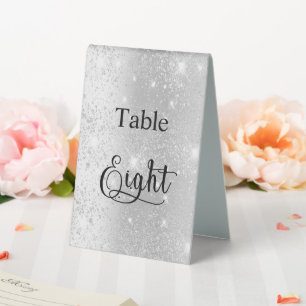 Plaque De Table Calligraphie parties scintillant argent table huit