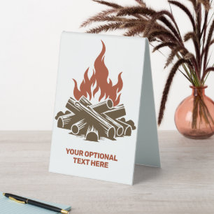 Plaque De Table Camping de texte personnalisé