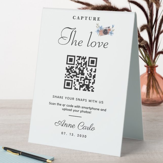 Plaque De Table Capture de script simple Code QR d'amour (En SItu (Tableau))