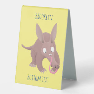 Plaque De Table Caricature amusante de Aardvark