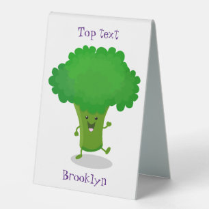 Plaque De Table Caricature de brocoli dansant Cute kawaii