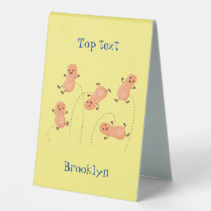 Plaque De Table Caricature de cacahuètes joyeux sautillant