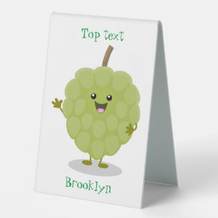 Plaque De Table Caricature de chérimoya à la crème anglaise