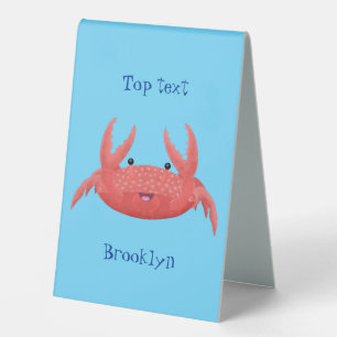 Plaque De Table Caricature de crabe rouge cuite