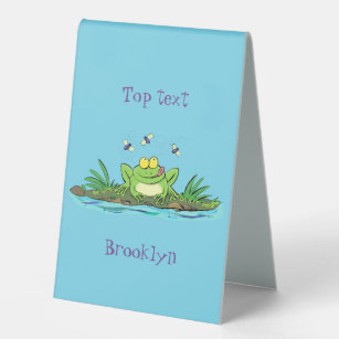 Plaque De Table Caricature de grenouille vert mignon