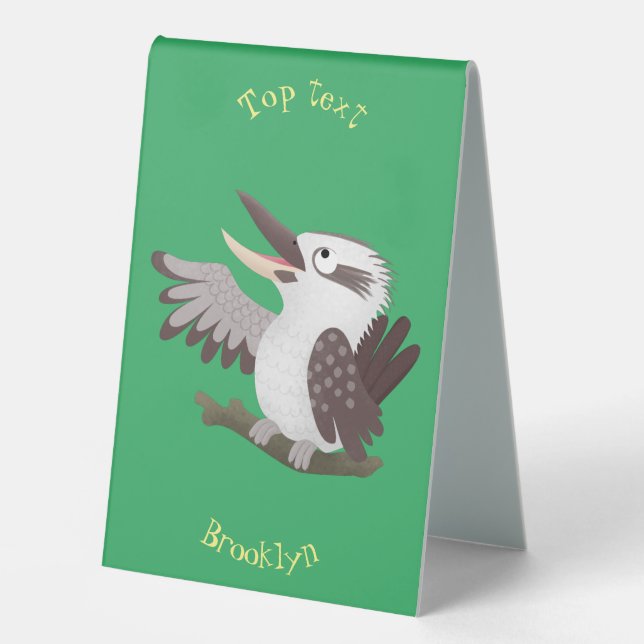 Plaque De Table Caricature de kookaburra drôle et drôle (Recto)