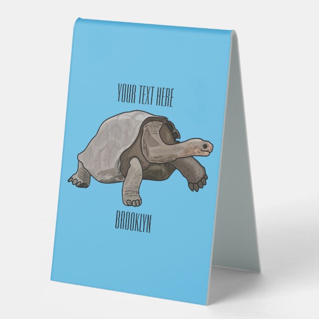 Plaque De Table Caricature de la tortue des Galapagos (Recto)