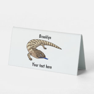 Plaque De Table Caricature de lézard rouge