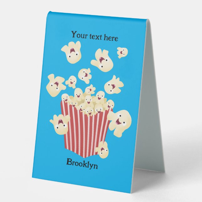 Plaque De Table Caricature de pop-corn drôles (Recto)