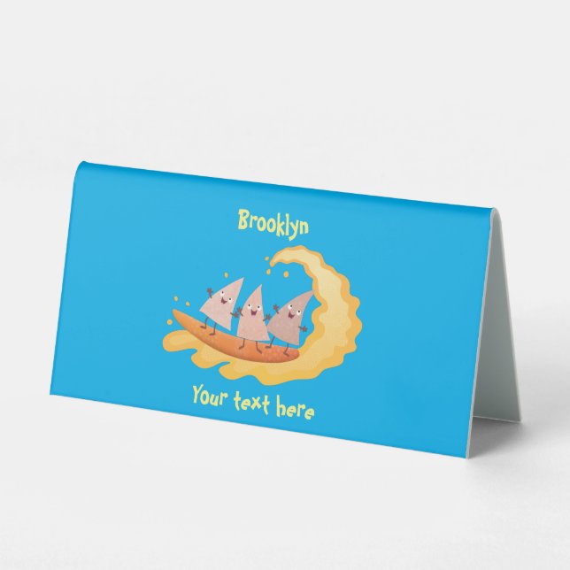 Plaque De Table Caricature de surf pour chips de maïs mignonette n (Recto)