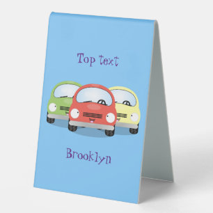 Plaque De Table Caricature de voitures Cute kawaii