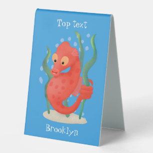 Plaque De Table Caricature d'hippocampe pygmée