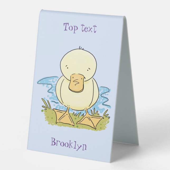 Plaque De Table Caricature jaune mignon pour canard bébé (Recto)