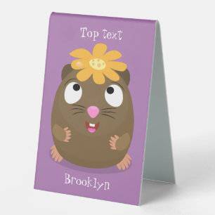 Plaque De Table Caricature joyeuse de cobaye mignonne