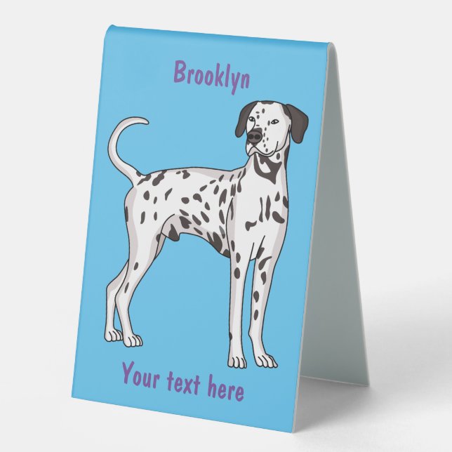 Plaque De Table Caricature pour chien dalmate (Recto)