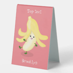 Plaque De Table Caricature sur la banane de Cute kawaii