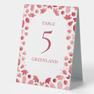 Plaque De Table Carreau aquarelle boho rouge