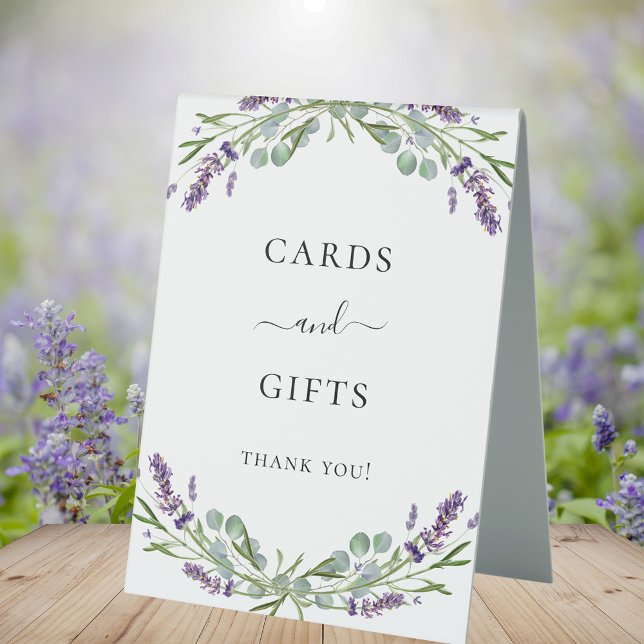 Plaque De Table Carte cadeaux fleurs de lavande violettes eucalypt (Créateur téléchargé)