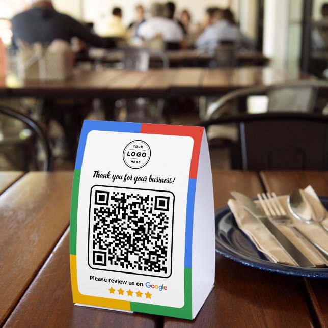 Plaque De Table Carte de demande d'avis Google avec logo et QR Cod (Insitu (restaurant))