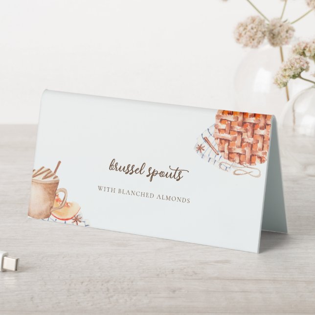 Plaque De Table Carte de Étiquette à tarte Citrouille Thanksgiving (En SItu (Tableau))