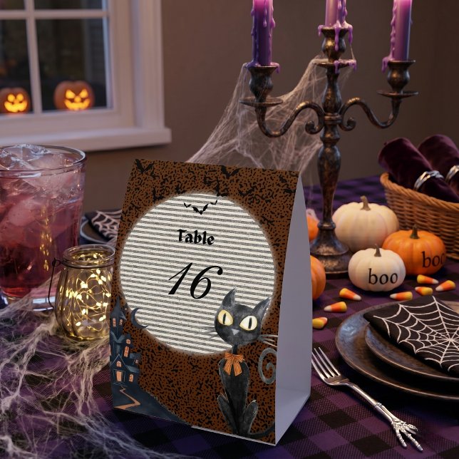 Plaque De Table Carte de numéro de table personnalisée Halloween C (Créateur téléchargé)