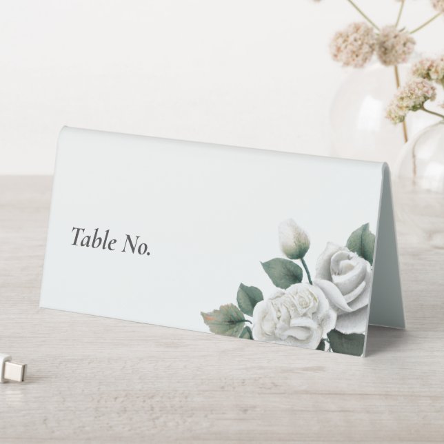 Plaque De Table Carte Mariage Roses blanches (En SItu (Tableau))