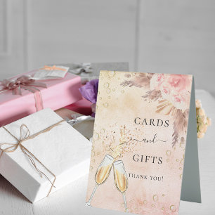 Plaque De Table Cartes cadeaux de brunch pétillant pour la douche 