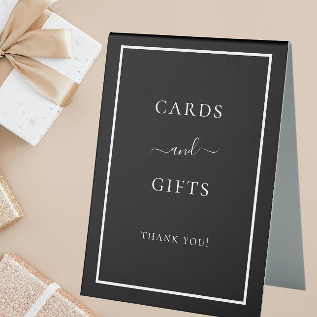 Plaque De Table Cartes cadeaux noir blanc (Créateur téléchargé)