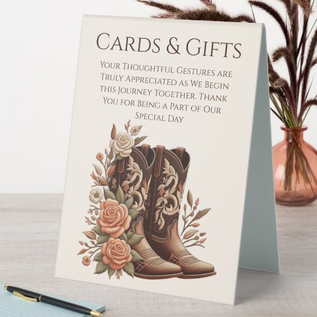Plaque De Table Cartes de Mariage & Cadeaux Bottes de Cowboy (En SItu (Tableau))