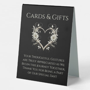 Plaque De Table Cartes de Mariage & Cadeaux Signe-Fleurs avec un c