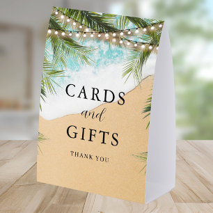 Plaque De Table Cartes de mariage et cadeaux de lumières de palmie
