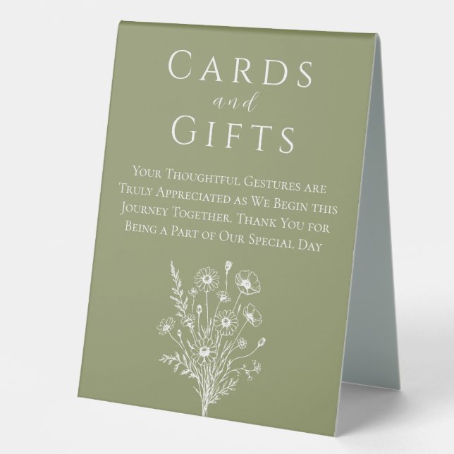 Plaque De Table Cartes de Mariage et Cadeaux-Élégance Fleur sauvag (Recto)