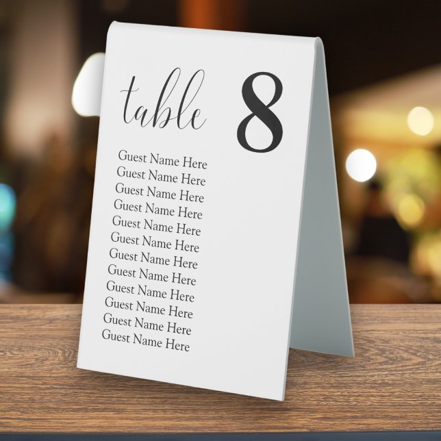 Plaque De Table Cartes de Table de Plan de Siège de Mariage Minima (Modern minimal seating chart table cards bring organized elegance to your wedding layout.)
