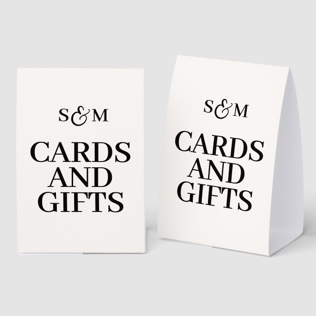 Plaque De Table Cartes et Cadeaux de Mariage Monogramme Classique (Recto/verso)