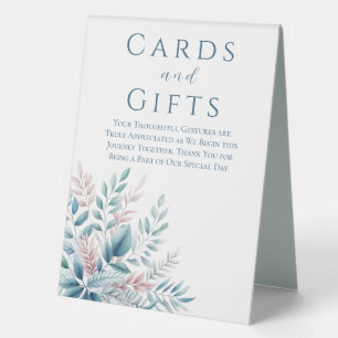 Plaque De Table Cartes et cadeaux de mariage - Pastel Botanical