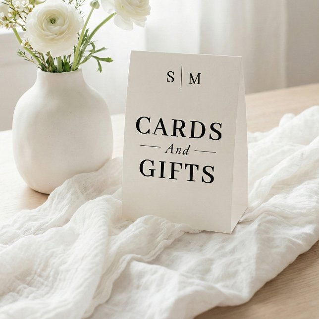 Plaque De Table Cartes et Cadeaux de Monogramme Classique Mariage  (Créateur téléchargé)