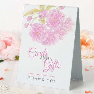 Plaque De Table Cartes et cadeaux mariages de fleurs roses