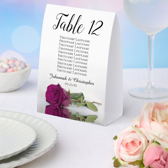 Plaque De Table Cassis Purple Rose Mariage  Numéro du tableau de b (Insitu (mariage))