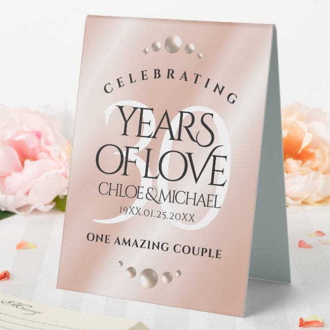 Plaque De Table Célébration élégante du 30e anniversaire de mariag (In SItu (Mariage))