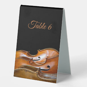 Plaque De Table Cellos Numéro de table Texte personnalisé