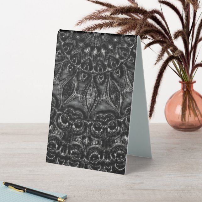 Plaque De Table Charcoal Mandala  Table Tent Sign (En SItu (Tableau))