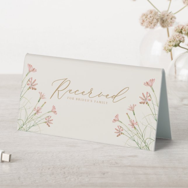 Plaque De Table Charme Élégant Creamy Wild Flower Mariage Siège (En SItu (Tableau))