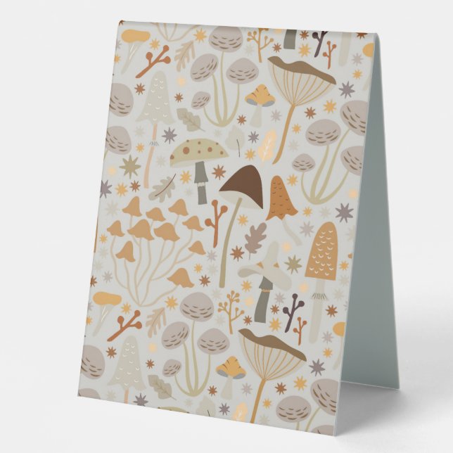 Plaque De Table Chasseur de champignons Champignons du milieu du s (Recto)