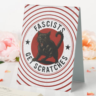 Plaque De Table Chats contre les fascistes
