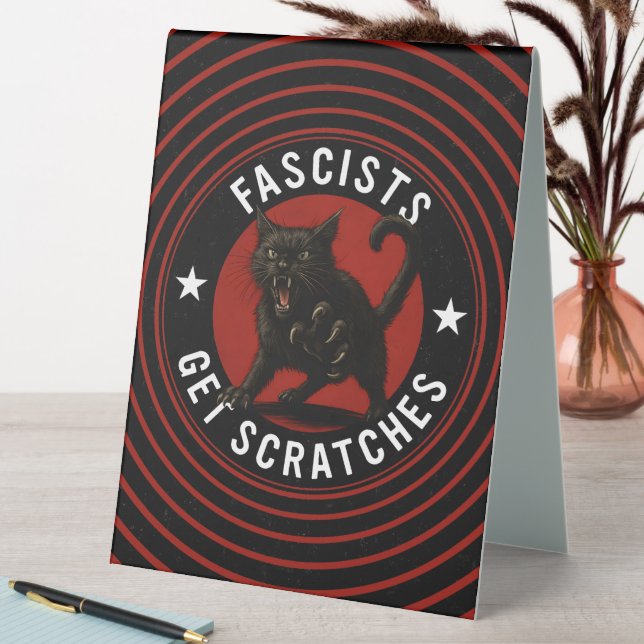 Plaque De Table Chats Contre les Fascistes (En SItu (Tableau))